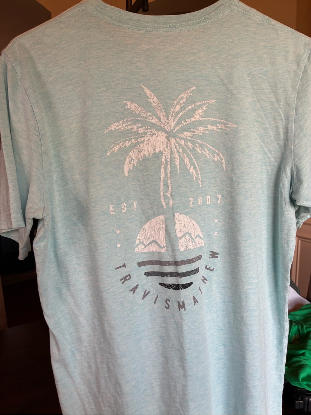 Travis, Matthew Light Aqua Palm Graphic Short-Sleeve Tee
